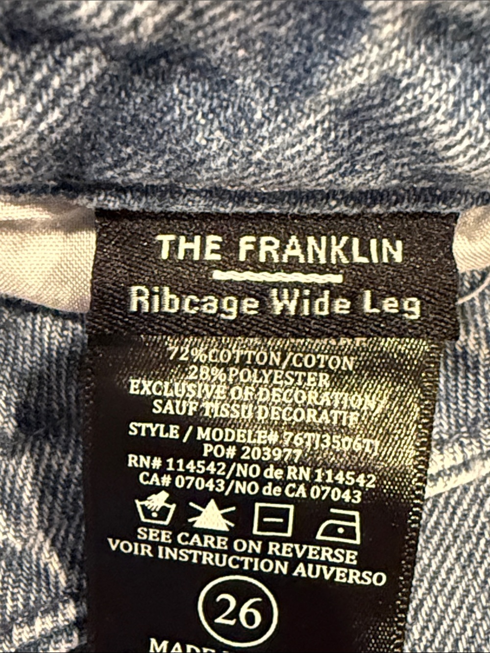 BLANKNYC Franklin Embellished Ribcage Wide-Leg Jeans Light Wash Waist 26 - Picture 16 of 16